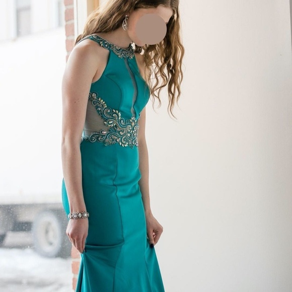 Mon Cheri 'Colette' High Neck Prom Gown - Picture 2 of 10